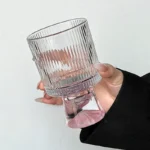 Pink Mountain Glass Cup Creative High Foot Drink Cup Coffee Cup Sweet Cone Cup Wine Cup Elegant Sensation Unique Small Batch