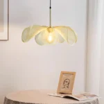 WabiSabi Japan Minimalist LED Ceiling Pendant Light Fabric Flower Chandelier Home Decoration Hotel Restaurant Island Indoor