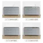 304 Stainless Steel Sideboard Kitchen Multi-door Cabinet Cupboard Dining Room Locke Kitchen Storage Adjustable Shelf Cabinet - Image 60