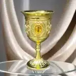 European Gemstone Rose Metal High Footed Wine Cup Wedding Toast Cup Household Wine Glass Holiday Gift – styled in a modern