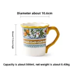 Hand Painted Ceramic Plate Creative Irregular Steak Dish Western Dinnerware Home Decor – in a cozy room setting