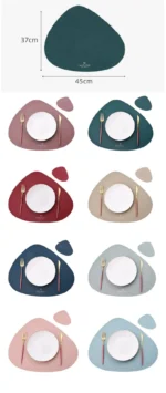 Inyahome PU Leather Dual Sided Placemat and Coaster Set Upgraded Coffee Mats Home Kitchen Dining Table Place Mats Nordic