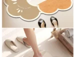 Bathroom Carpet Non-slip Strong Absorbent Floor Mats Home Decor Beige Stripes Bath Mat Toilet Entrance Area Rug Alfombra De