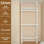 Freestanding coat rack with hooks holding jackets and bags in an entryway, adjustable design with sturdy steel frame