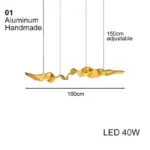 Designer Golden Angel Eyes Chandelier Handmade Metal LED Pendant Lamp Dimmable Luxury Lighting for High-End Residential