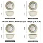 Nordic Style Ceramic Rice Bowl Underglaze Japanese Breakfast Bowl High Aesthetic Value round Shape Dinnerware Set – close-up
