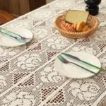 Rectangular Hollow Out Knitted Tablecloth Rural Retro Cotton Thread Crochet Dining Table Cover Lace Tea Table Cloth Table