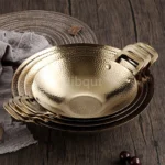 Double Ear Bar Cauldron Commercial round bottom pot Small Hot Pots Thickened creative stainless steel dry pot Pot cub Golden - Image 31
