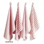 1Pc 50x70cm White Red Plaid Striped Cotton Tea Towel Kitchen Table Napkin Cleaning Cloth Xmas New Year Decor – angled view