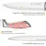 ZENG 9PCS Kitchen Knife Set Stainless Steel Hollow Handle Sharp Meat Cutting Cooking Knife Scissors Bread Knife Fruit Peeler