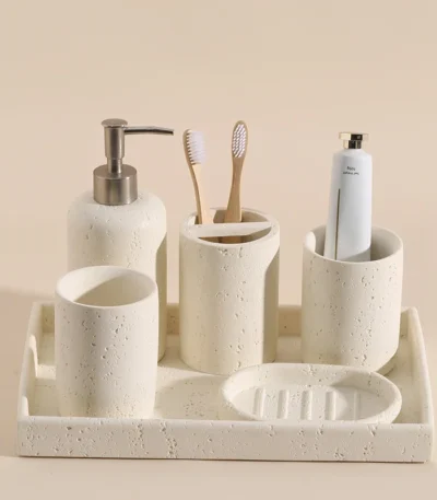 Bathroom Lotion Bottle Toothbrush Holder Tray Toiletry European Home Bathroom Products Hotel Electric Toothbrush Shelf