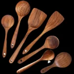 Cooking Tool Sets, Wooden Kitchen Spoons Toolset Wooden Cooking Utensils Spatula, Soup Ladle, Rice Scoop – base detail