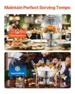 SucceBuy 4 Pack Chafing Dish Buffet Set Stainless Steel Chafer w/4 Full Size Pan Round Catering Warmer Server for Party