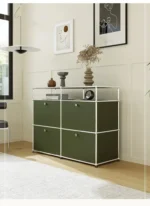 Sideboard Storage Cabinets Modular Combination Metal Frame for Living Room Office Drawers Customizable Large Storage Olive Green - Image 37