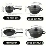 13-Piece Nonstick Cookware Set Black - Induction Compatible Pot Pan Set with Frying Pan & Utensils for Kitchen &