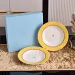 Swan Theme Serving Plate Dessert Soup Plate Fish Plate Large Round Tray Luxury Tableware for Home Use Ceramic China Bone