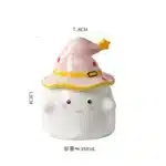 450ml Dreamy Ghost Cat Ceramic Mug with Lid – Cartoon Anime Style Couples' Cup/Holiday Gift, Unisex Cute Drinkware – side