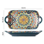 Retro Ceramic Dinner Plates Set Bohemia Style Food Plate Household Tableware Set Breakfast Plates Salad Soup Bowls Dinnerware - Image 19