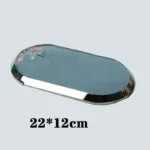 Set of glass containers for bathroom storage.