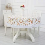 PVC Hotel Waterproof and Oil Proof Large Round Tablecloth Hotel Plastic Round Table Cloth Wash Free and Scald Proof Table