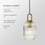 Nordic LED hanging light with a clear glass shade, showing the visible LED filament inside.