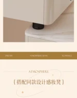 Modern vanity table with mirror and storage drawers in a bedroom setting