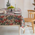 European Flower Tablecloth Decor Home Vintage Oil Paint Cloth Tablecloth Pastoral Style Floral Jacquard Cloths Table
