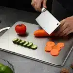 Home brushed 304 stainless steel PP cutting board Kitchen cutting meat anti-bacterial and anti-mold double-sided cutting