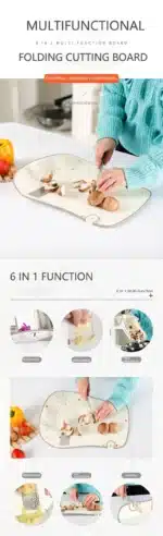 Multifunction Cutting Board Foldable Sharpen Drain Vegetable Meat Chopping Board Antibacterial Kitchen Accessory Garlic