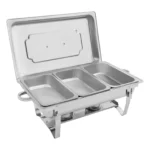 Chafing Dish Buffet Set 3 Grid Stainless Steel Rectangular Catering Chafer Warmer Set Buffet Dishes Warming Set 63.5*35.5*32cm - Image 3