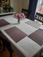 8PCS Bamboo Placemats Sushi Rolling Mat Reusable Wicker Placemat Heat Resistant Table Mats for Dining Wedding Party 12x18 In