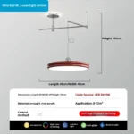 Movable Lamps Modern chandelier lights for Dining island table LED Pendant Lights Cord Indoor Loft Swing Arm Hanging Lamp