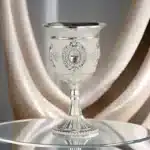 European Gemstone Rose Metal High Footed Wine Cup Wedding Toast Cup Household Wine Glass Holiday Gift – top view