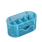 Sharkbang Large Capacity 9 Cell Metal Desk Organizer Mesh Desktop Pencil Pen Sundries Badge Holder Storage Box Stationery