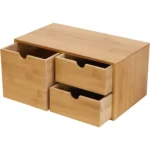Desktop Drawers, Bamboo Desk Organizer Drawer, Tabletop Storage Organization Box, Recess Handles, Flat Top for Office Home