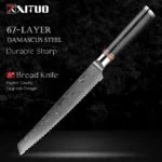 Art Forged Damascus Steel Kitchen Knife Set 1-8 pcs Professional Hotel Chef's Slicing and Carving Knife Premium Kitchen