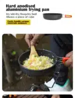Aluminum Outdoor Camping Cookware Set, With Mesh Bag Folding Cookset Camping Kitchen Cooking Teapot and Pans Equipment