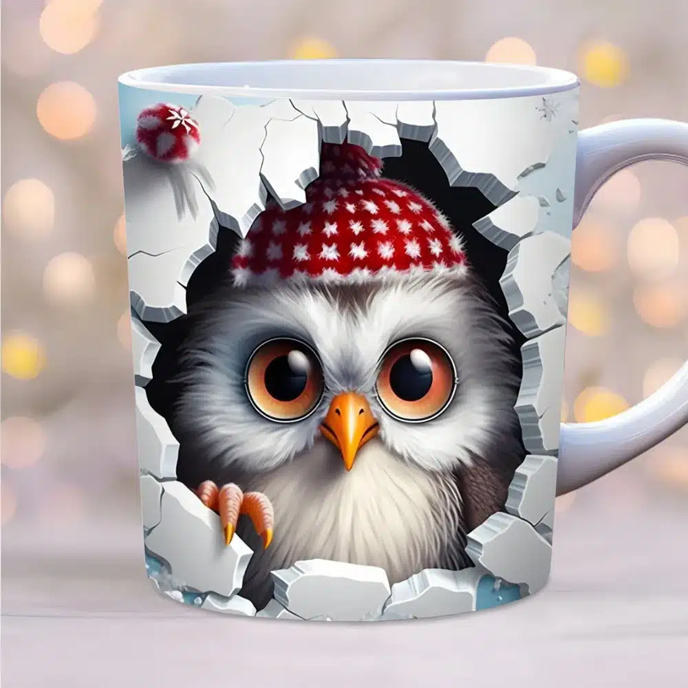 3D cute owl mug 11oz creative coffee mug bird lover friends christmas gift mug home juice cup