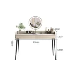 Goldoma Modern Minimalist Dresser with Stone Desktop and Makeup Table – angled view