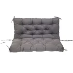 Outdoor bench cushion on a wooden garden bench with vibrant floral pattern