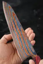 8-inch Damascus steel chef knife Sharp Timascus knife blade Titanium Cut Vegetable and Meat Stabilized Colored Wood Handle
