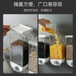 Airtight plastic cereal storage containers with pour spout and measuring cup lid