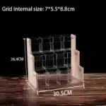 Wood Acrylic Pen Holder with Price Slot Stationery Storage Rack Brush Case Organizer Supermarket Display Stand Cosmetic