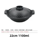black bowl Pot aluminum alloy Cooking Casserole Japanese Stew Soup Lid Hot Pots Korean Stockpot Dish Pan Cookware not stick - Image 17