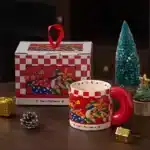 620ml Santa Claus Cup Cartoon Ceramic Coffee Cup Large Capacity Couple Water Mug Home Breakfast Oat Milk Mug Christmas Gift