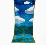 60x120cm，There are patterns，Bath towel, green tree, adult and children's household bath towel, thick, soft and absorbent