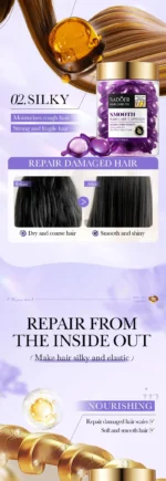 Magic Hair Vitamin Capsule Keratin Hair Oil Restore Hair Soft Smooth Shiny Deep Moisturizer Frizzy Dry Scalp Salon Hair Care