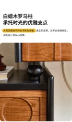 Goldoma ash wood dressing table with mirror and six drawers in a bedroom setting