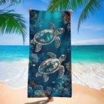 Beach towel sea turtle underwater pattern sunscreen windproof suitable for beach pool camping travel beach blanket