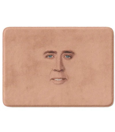 Gaslight Gatekeep Girlboss Nicolas Cage Full Face Bath Mat Non Slip Absorbent Cozy Velvet Bathroom Rug Shower Carpet 60 x 40